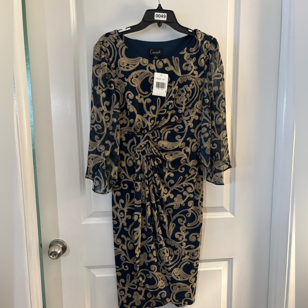 Connected Apparel Scroll Sheath Dress Sz 6 NWT